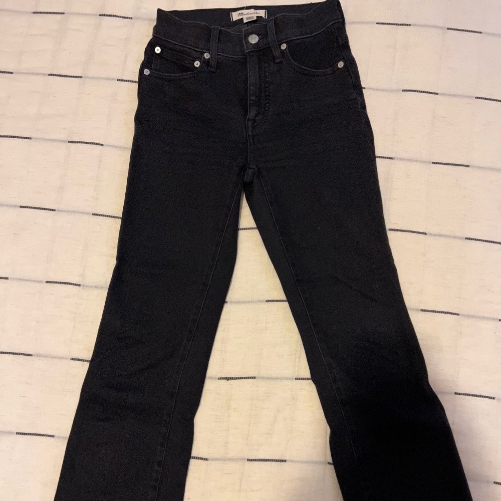 Black Madewell Cali Demi Boot Raw Hem Jeans 24